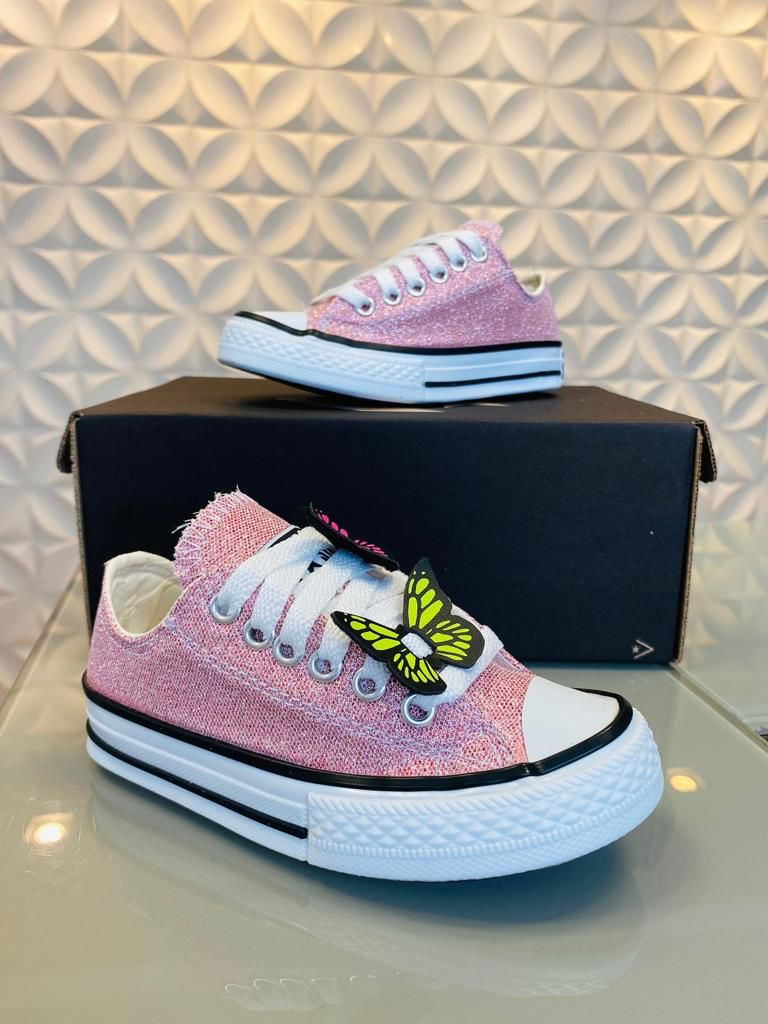 Tênis Infantil Cano Baixo Glitter