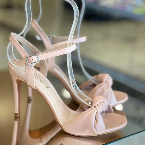 Sandália Salto Fino Nude