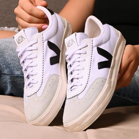 Tênis V Branco/Dourado