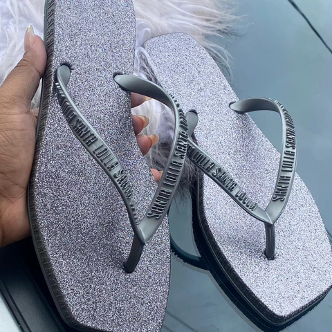 Chinelo Glitter Cinza