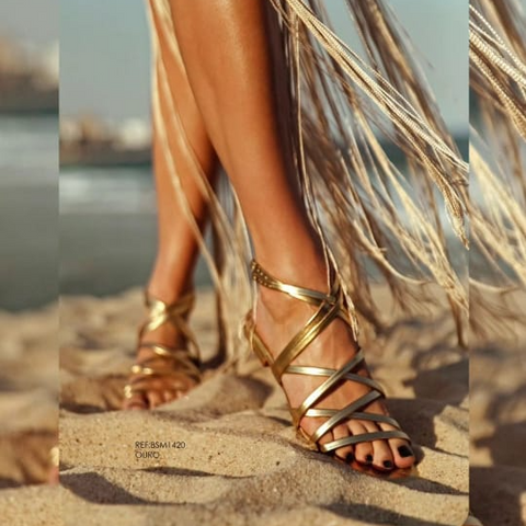 Rasteirinha Tiras Dourada