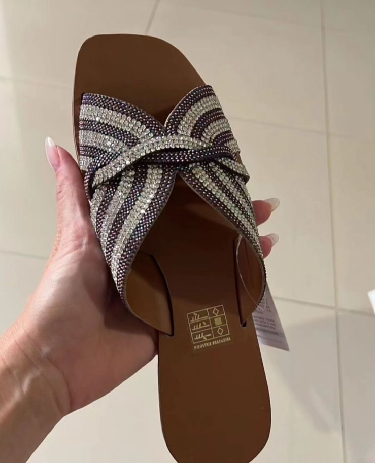 Rasteirinha Strass Roxa
