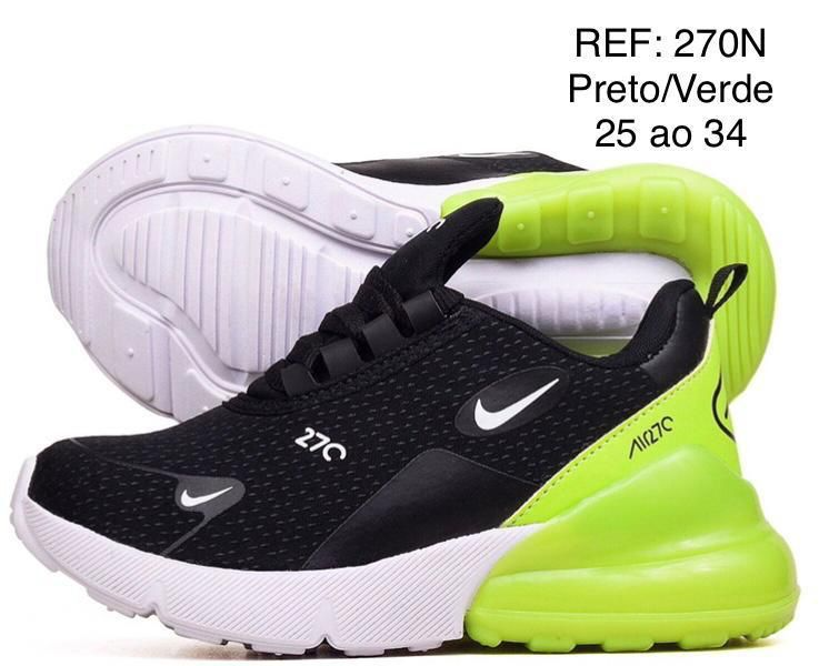 Tênis Infantil Preto com Verde