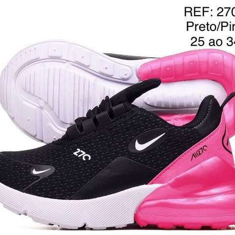 Tênis Infantil Preto com Rosa