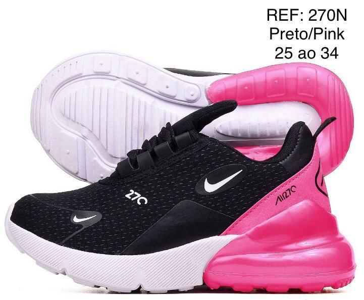 Tênis Infantil Preto com Rosa